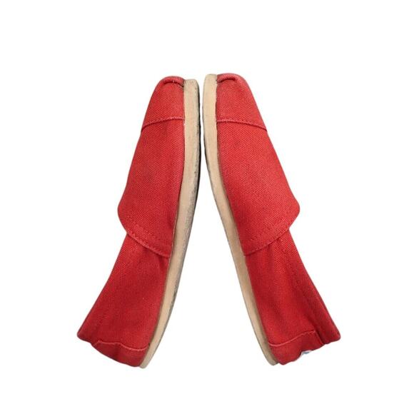 Toms Shoes Womens 6 Flats Casual Canvas Slip On Red Loafer Classic Alpargatas - Picture 9 of 12